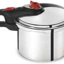 T-fal P2614634 Secure Aluminum Initiatives 12-PSI Pressure Cooker Cookware, 6-Quart, Siver