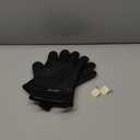 KITCHEN PERFECTION Silicone Smoker Oven Gloves -Extreme Heat Resistant BBQ Gloves -Handle Hot Food Right on Your Smoker Grill Fryer Pit|Waterproof Oven Mitts Grill Gloves |Superior Value Set+3 Bonuses (One Size Fits Most, Black)