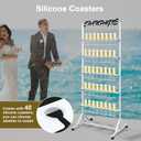 Champagne Wall Holder for Party, 5-Tier White Metal Flutes Display Stand Hold 40 Glasses, Champagne Glass Holder for Bar, Wedding, Party, Hotel, Restaurant, Glasses Not Included