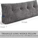 Headboard Pillow Full, Triangular Wedge Pillow Headboard Full, Cushion Headboards Reading Pillows, Backrest Pillows for Sitting in Bed or Working with Removable Cover, Grey