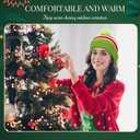 Shihanee Christmas Elf Beanie Hat with Green Furry Pompom White Red Green Striped Knitted Hats for Women Men Santa Costume Winter Accessories Party Supplies (Green)