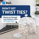 Reli. 40 to 45 Gallon Trash Bags Heavy Duty | 125 Trash Bags with Ties | Super Sizeable, Clear, Serious Garbage Cleanup