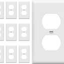 ENERLITES Duplex Wall Plates Kit, Electrical Outlet Covers, Standard Size 1-Gang 4.50" x 2.76", Unbreakable Polycarbonate Thermoplastic, Electric Receptacle Plug Covers, 8821-W-10PCS, White, 10 Pack