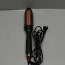 Nimmu Thermal Brush for Blowout Look, 1.5 inch Heated Round Brush, Curling Iron with 10 Temperature Control, Hot Styler Dual Voltage for Travel, Black Gold