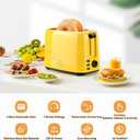 iSiLER 2 Slice Toaster with 1.3 Inches Wide Slot, 7 Browning Settings, Double Side Baking, Removable Crumb Tray, Defrost Reheat Cancel Function, Yellow