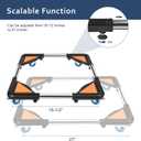 SPACECARE Mini Fridge Stand Mobile Roller, Adjustable Furniture Dolly with 4 Locking Wheels, Heavy Duty Washing Machine Base, Universal Appliance Pedestal for Dryer and Refrigerator- Black