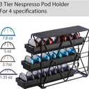 coffee Pod Holder 3 Tier Coffee Pod Holder For Countertop With 24 pods,Black 1pcs