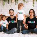 Dad Shirt Mom Shirt Comic Film Tee Women Family 2025 Matching Shirts Adventure Trip Clothes Summer Travel Tops (Black, M)