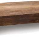 Amyhill Wood Pedestal Stand Kitchen Soap Tray Farmhouse Wooden Riser Stand for Kitchen Bathroom Counter Table Decor Plant Candle Vases Display(Classic,Dark Brown,12 x 7 Inch)