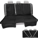 Caricar Car Seat Protector Automotive Back Seat Cover| Waterproof, 3 Functional Rear Belts, Toddler Baby Carseat Cushion, Covers Fabric and Leather Seats| 4Pockets Non-Slip Thick Padding