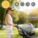 Baby Stroller Universal UPF 50+ Sun Protector Shade Blackout Cover Pushchair Shield Canopy Pram Rain Sunshade With See Through Extender Accessory Easy Installation