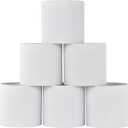 LAMPWELL KETTE Clip-on Chandelier Fabric Lamp Shades, Set of 6, Small Drum, 5.4"×5.4"×H5.2", TC fabric, Handmade, Modern Trendy Decorative, ONLY FOR CANDLE BULB, White