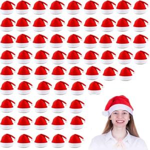 MNKXL Santa Hats Bulk for Adults,48pcs Christmas Hats Adults Universal Fit Plus Size,Thickened Red Santa Claus Hat for Christmas Party Accessories, Mens & Womens Adult Santa Hat