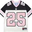 BEAUDRM Men's Number Graphic Jersey Shirts Short Sleeve Striped Casual T Shirt Top Athletic Sports Jersey T Shirts Streetwear Black and Pink Small