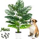 Der Rose 28" Tall Artificial Monstera Plant Faux Plants Indoor in White Pot for Home Office Living Room Floor Porch Balcony Decor (4in)