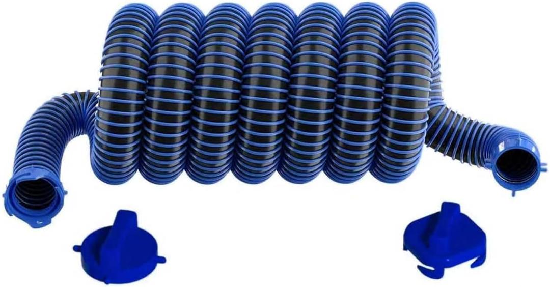 20FT RV Sewer Hose Kit, with two covers, UV-Resistant Heavy Duty Waste Hose for Travel Trailer & Camper
