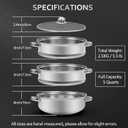 AuFranc 5 Quart Steamer for Cooking - Stainless Steel Steam Pot with Steamer Basket, Multipurpose Cooking Stock Pot with Tempered Glass Lid, Non-Toxic Cookware for Slow Cooking and Steaming (Silver)