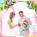 2 Pcs Wedding Arch Decorations, Wedding Arch Flowers Swag | Light Pink Silk Roses, Cream Ivory Blooms, Eucalyptus Greenery Swag, for Wedding Arches, Bridal Showers, and Baby Showers, 65*40cm and 45*30cm