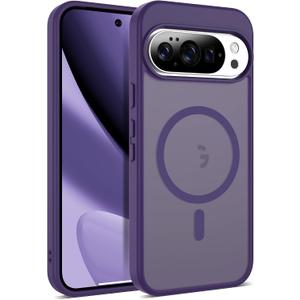 Compatible with Google Pixel 10 Case & Google Pixel 10 Pro Case with Magnetic [Compatible with Mag-Safe] Slim Translucent Matte Phone Cases with Anti-Fingerprint Tech, Purple