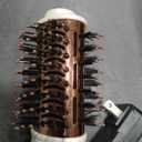 4-in-1 Travel Dual Voltage Hair Dryer Brush Blow Dryer Brush,Portable 2 inch Mini Hot Air Brush,Travel Hair Styler/Volumizer/Straightener/Curler,110-240V European Blow Dry Brush with EU&UK Plug