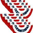 EBaokuup 10PCS USA Patriotic Pleated Fan Flags,3x1.5Ft American Bunting Banner Flag,Stars and Stripes Flag for Memorial Day and 4th of July