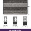 DEXI Dirt Trapper Door Mat, 20x31 Washable Doormat, Dirt Resistant and Absorbent, Easy Clean Low-Profile Floor Rugs for Entryway, Front Door, and Inside Entrance, Striped Grey