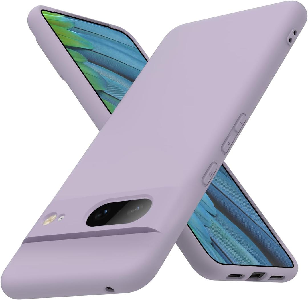 for Google Pixel7 Case,[Silky Touch Premium Liquid Silicone][Camera Protection] [Soft Anti-Scratch Microfiber Lining],Slim Soft Shockproof Phone Case,Light Purple 11-px7-06