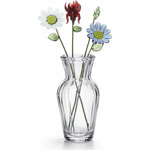 HunnmingRe 5 Pcs Glass Flowers with Vase, April Birth Month Flower Decor, Handmade Blown Glass Birthday Flower Bouquet, Birthday Gifts for Mom Women, Home Office Table Centerpiece Wedding Decor