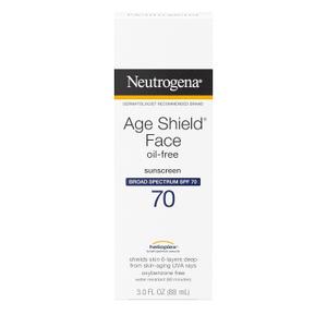 Neutrogena Age Shield Face Oil-Free Sunscreen Lotion with Broad Spectrum SPF 70, Non-Comedogenic Moisturizing Sunscreen to Help Prevent Signs of Aging, PABA-Free, 3 fl. oz.