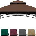 Grill Gazebo Replacement Cover 5x8 Ft Canopy Top Compatible with Grill Gazebo Frame Model L-GG001PST-F,L-GG001PST-H,L-GG001PST-F2, (Brown)