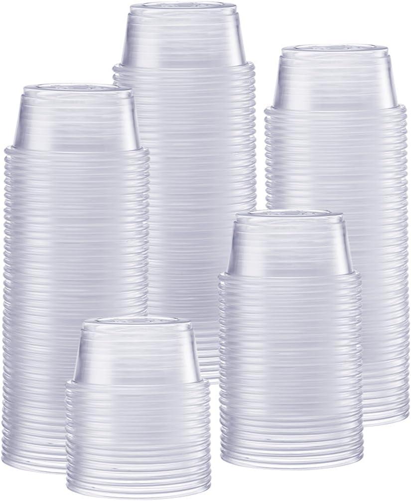 GUSTO 2 oz Jello Shot Cups [250 Count] Clear Plastic Disposable Portion Containers for Sauces, Dressings & Samples, No Lids – Durable, Stackable (Formerly Comfy Package)