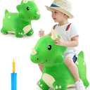 iPlay, iLearn Bouncy Pals Dinosaur Hopper Toy 2 Year Old Boy, Toddler Plush Bounce Animals, Ride on Bouncing Triceratops for Kids, Outdoor Hopping Horse Bouncer, Cool Birthday Gifts 3 4 5 6 Yr Girls