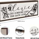 Funny Chicken Decor, Live Like Someone Left the Gate Open Sign, Chicken Coop Decors, Funny Farmhouse Home Decoration, Decorative Wooden Wall Plaque 9.5x3.1x1 inches (style 11)