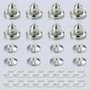 Speaker Spikes Floor Protectors 8pcs, Adjustable Shockproof Speaker Isolation Stand Feet for HiFi Amplifier, Subwoofer, DAC Recorder, Turntable, Cone Base Pad with Adhesive, Silver