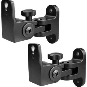 BS-218pro Universal Speaker Wall Mount for Small Speakers ,Vertical 120, Horizontal 180Adjustment,Hold up to 30lbs,Compatible with Bose, JBL, KEF, Klipsch, Sony & Others(2 Packs Black)