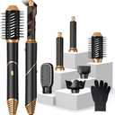 Hair Dryer Brush 6 in 1, Foldable Air Hair Curler with Wrap Curler, Detachable Blow Dryer Brush Curling, Drying,Volumizing, Straightening, Air Styler Hair Dryer with Diffuser, Hair Styling Tools