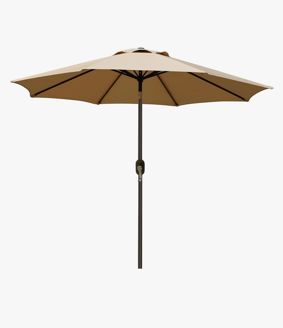 Amevci Outdoor Patio Umbrella,Patio Table Umbrella with Cover, Push Button Tilt and Crank, 8 Sturdy Ribs UV Protection Waterproof for Garden
