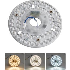 LED Fan Light Kits Replacement, LED Light Kit 15W 120V 2000LM 3 Color Temperature 3000K 4500K 6000K Ceiling Fan Led Replacement, Pack of 1