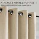 52x105 Inch Extra Long Curtains Oatmeal Sand Beige Privacy Linen Drapes, 52"W x 100"L