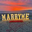3FT/4FT-MARRY ME White Letter Light, Suitable for Decorating Proposal Parties, DIY Proposal, Valentine's Day, Wedding Day, Unforgettable Proposal Party Surprise (4FT-Marry ME)