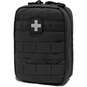 Carlebben EMT Pouch MOLLE Ifak Pouch Tactical MOLLE Medical First Aid Kit Utility Pouch (With Medical Supplies) (Black)