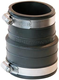 Fernco P1059-22 Flexible PVC Coupling For 2" Plastic Socket to Pipe Plumbing Connections