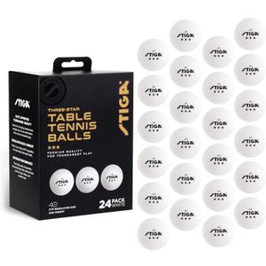 Stiga 3-Star Table Tennis Balls (40 millimeters, White)