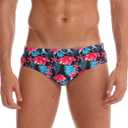 Arcweg Men's Swimming Trunks Briefs Low Waist with Removable Pad Swimwear Elastic Beach Shorts Boxers Underwear (Medium)