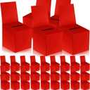 30 Pack Raffle Boxes Ballot Box Suggestion Box with Slot, 6 x 6 x 6 Inch Cardboard Raffle Boxes with Slot for Ticket and Removable Header for Collecting Business Card Voting Contest (Red)