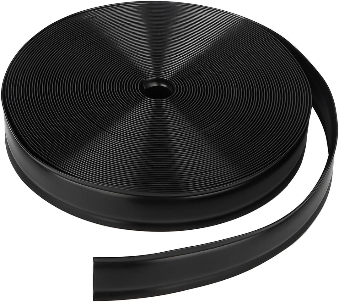 1" RV Vinyl Trim Molding Insert Black,for RV Camper Travel Trailer Screw Cover Gutter Corner Channel Outside Seam roof Edge Track Heavy Duty Trim (50 ft)