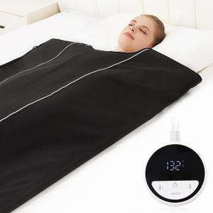 AOBOCO Sauna Blanket - Sauna Blanket for Home Use, Portable Design for Relaxation and Detoxification with 5 Layer Thickened Construction, 86-158F& 20-60 Minutes, 6.2 ft. x 2.6 ft