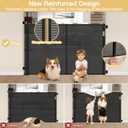 Reinforced 42" Extra Tall Pet Gate 55" Wide Retractable Baby Gate with Support Rods - Retractable Dog Gate Indoor/Outdoor Retractable Gate, Bottom Anti-Escape Tall Dog Gates for Doorways, Black