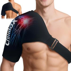 Shoulder Ice Pack Wrap, Reusable Hot and Cold Therapy Compression Wrap for Rotator Cuff, Arm, and Shoulder Periarthritis Pain Relief, Fatigue Reduction,Post-Surgical Rehabilitation (Large Black)