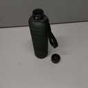 KIVY Slim Water Bottle 32oz [Lightweight & Shatterproof] Fits Backpack & Cupholder for Travel, Sports, School, Gym - Dark green - Gym water bottle screw top - Dishwasher Safe